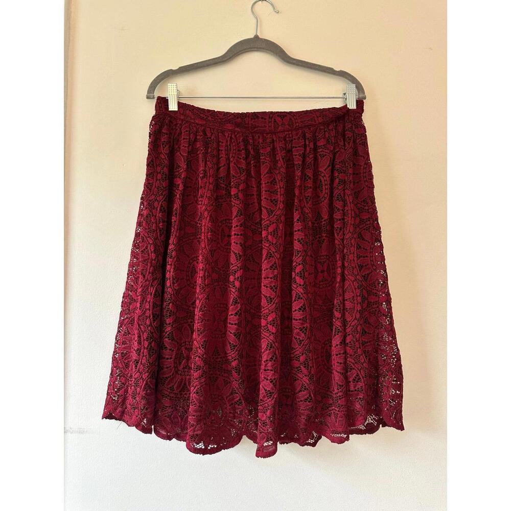Xhilaration Red Lace Midi Skirt